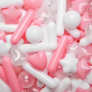 STARBOLO Ball Pit Balls for Kids -150pcs Stars Hearts Strips Crush Proof Play Balls Plastic Macaron Toy Balls for Ball Pit, Baby Pool Water Toys, Play Tent, Birthday Party Decoration