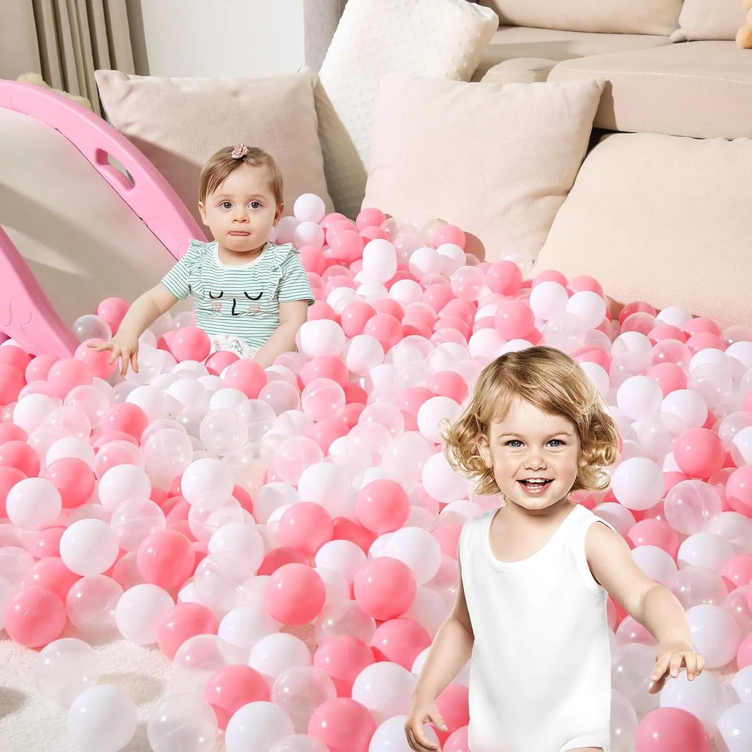STARBOLO Ball Pit Balls Pack of 100 - BPA&Phthalate Free Non-Toxic Crush Proof Play Pit Soft Plastic Ball for 1 2 3 4 5 Years Old Toddlers Baby Kids Birthday Pool Tent Party