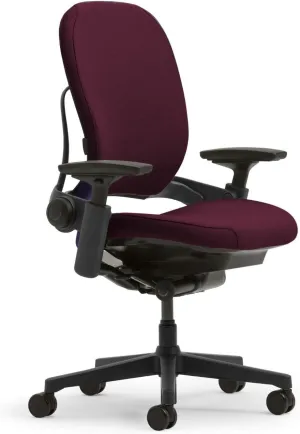 Steelcase Leap Plus Task Chair: Fully Adjustable - Live Back Technology - Natural Glide System - Thermal Comfort - Firmness Control - Adjustable Arms/Seat Depth - Burgundy