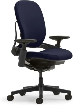 Steelcase Leap Plus Task Chair: Fully Adjustable - Live Back Technology - Natural Glide System - Thermal Comfort - Firmness Control - Adjustable Arms/Seat Depth - Navy