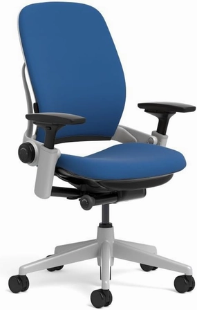Steelcase Leap Task Chair: Platinum Base - 4D Adjustable Arms - No Headrest - Standard Carpet Casters