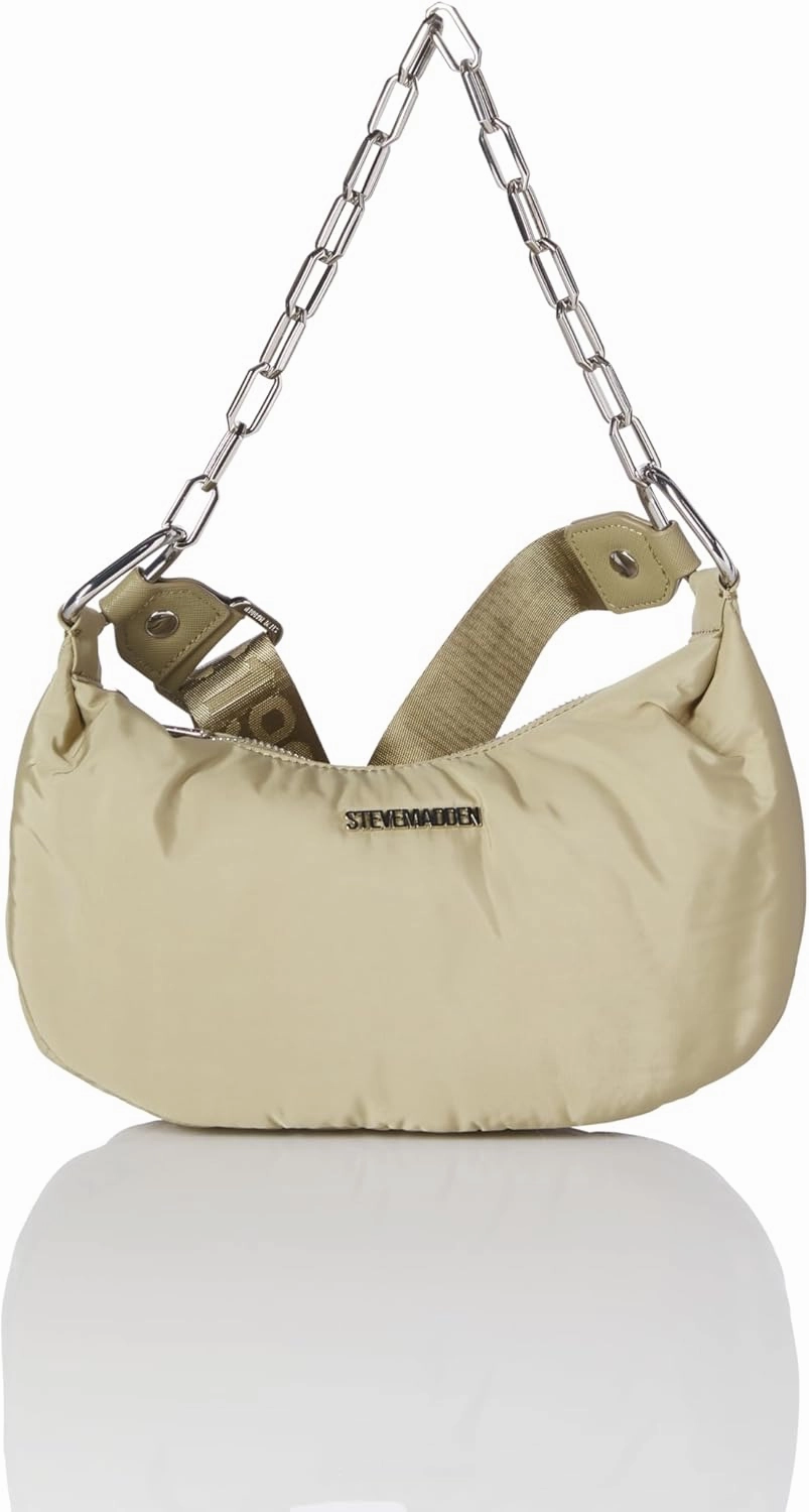 Steve Madden Zoeyy-n Nylon Moon Shape Bag with Chain
