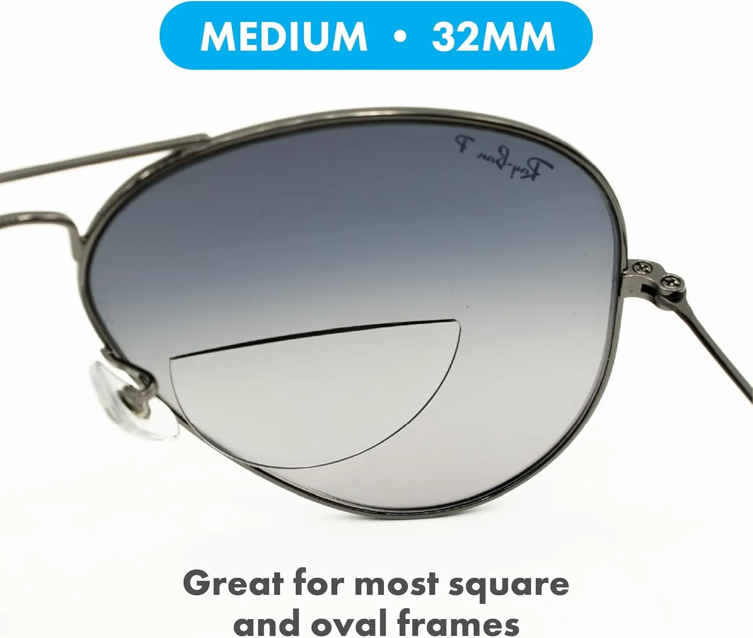 STICKTITE LENS Medium 32 mm - Stick-on bifocal lenses - Instantly convert sunglasses into magnified, bifocal sunglasses.