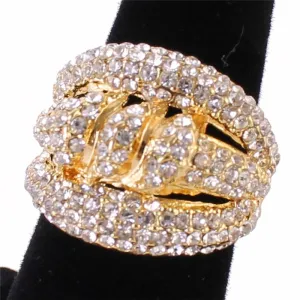 Stones Swirl Shape Ring