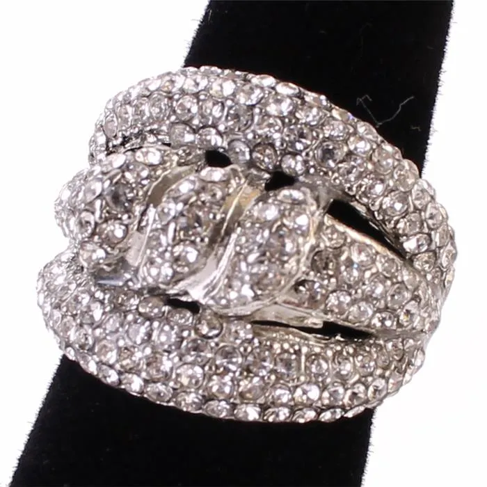 Stones Swirl Shape Ring