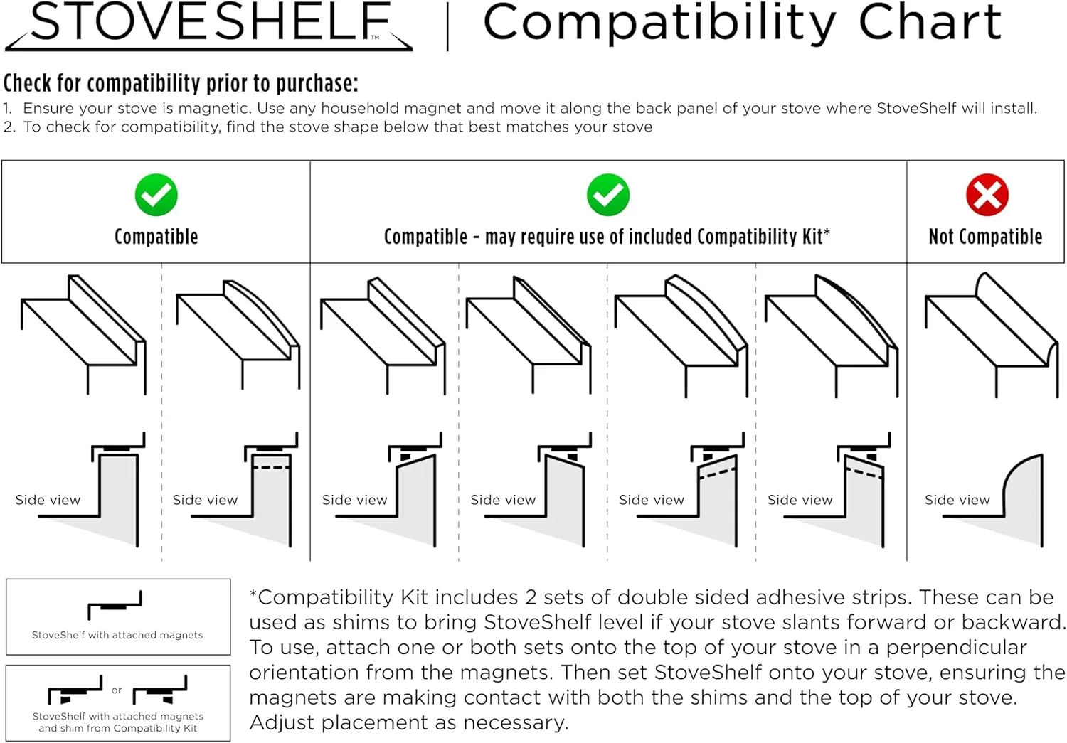 StoveShelf 30" Length Stainless Steel Finish Magnetic Shelf for Kitchen Stove - Kitchen Storage Solution with Zero Installation - Over Stove Spice Rack Organizer