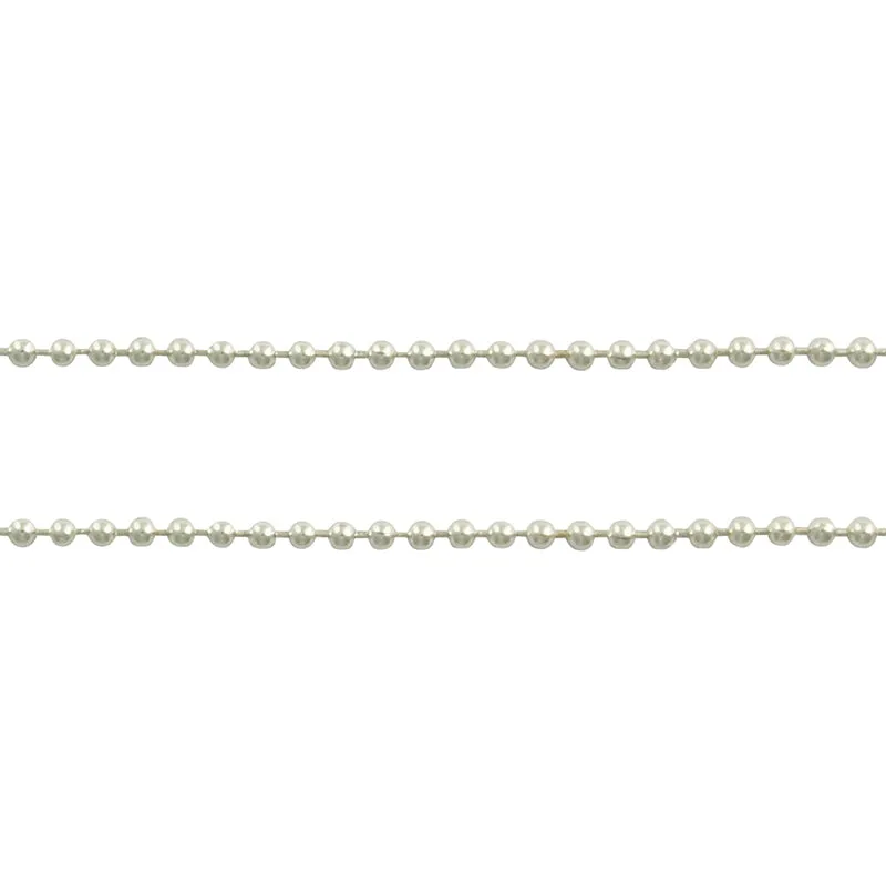 STRING CHAIN BALL ENDS BRIGHT SILVER 1M