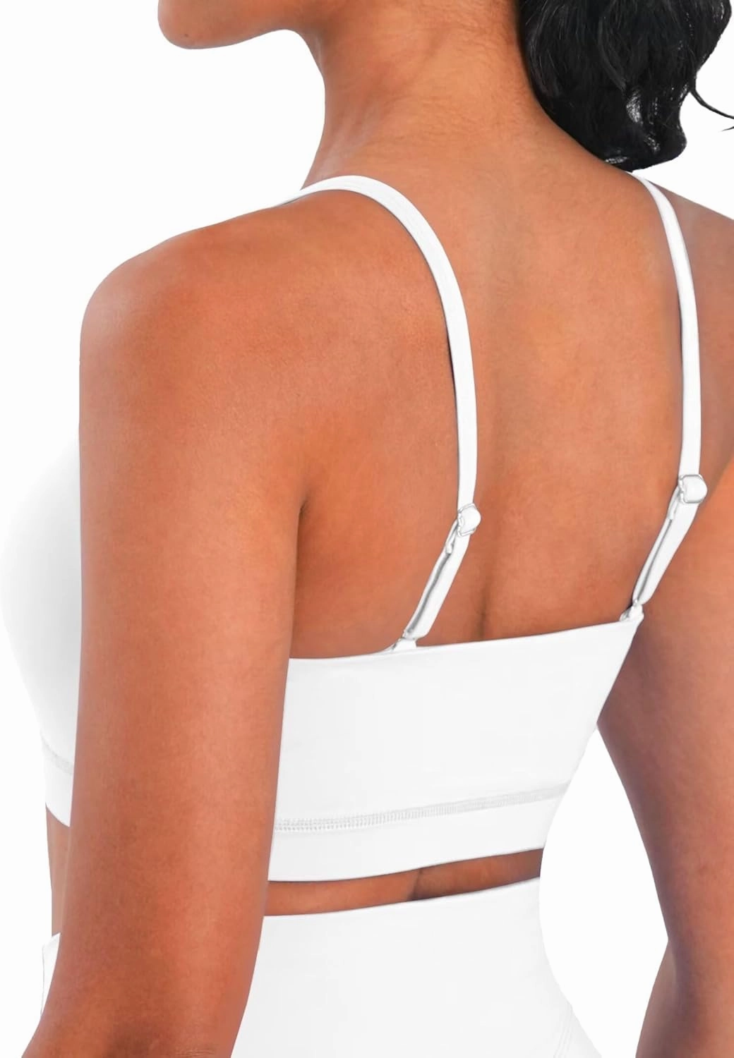 Sunzel Womens Sports Bra Buttery Soft Adjustable Straps Padded Yoga Bra Scoop Neck Wireless Bra Crop Top for Workout Gym