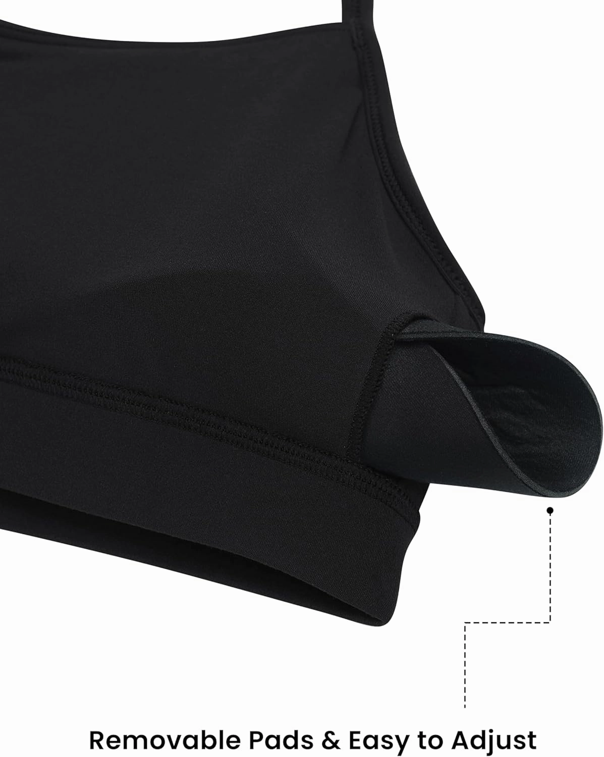 Sunzel Womens Sports Bra Buttery Soft Adjustable Straps Padded Yoga Bra Scoop Neck Wireless Bra Crop Top for Workout Gym