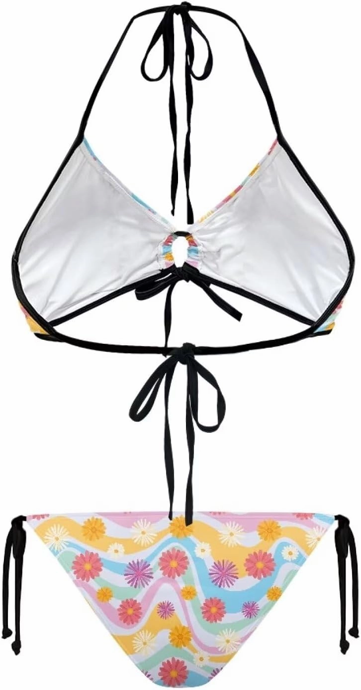 Suobstales Two Piece Bikini Set for Women Halter String Triangle Swimsuits Soft Bathing Suits Swimwear Beachwear XS-2XL