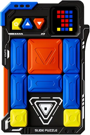 Super Jigsaw Puzzle Machine Mecha Appearance LED Screen Maze Escape Game Wah Rong Road Blocks 520 Levels Automatic Induction Magnetic Design Logical Thinking Gift Toys for Kids/Boys/Girls (Black)