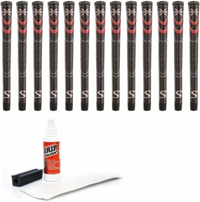Super Stroke Cross Comfort Black/Red Standard - 13 Piece Golf Grip Kit (with Tape, Solvent, Vise clamp)