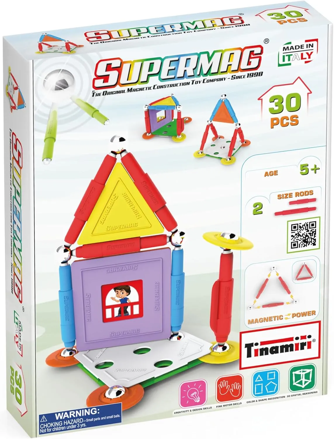 SUPERMAG - House 30 | Educational Construction Fun | 30 Piece Set | Europe-Made | STEM | Toy Magnetic Building Sets | Magnet Toys | Supermag 0662