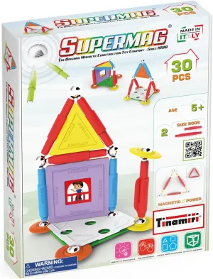 SUPERMAG - House 30 | Educational Construction Fun | 30 Piece Set | Europe-Made | STEM | Toy Magnetic Building Sets | Magnet Toys | Supermag 0662