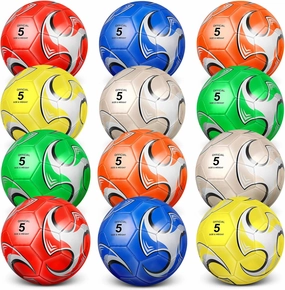 Supervitae 12 Pack Soccer Balls for Teen Adult Bulk Deflated Soccer Balls with Pump Outdoor Indoor Training Practice for School Sports Game Birthday Gift Party Back to School