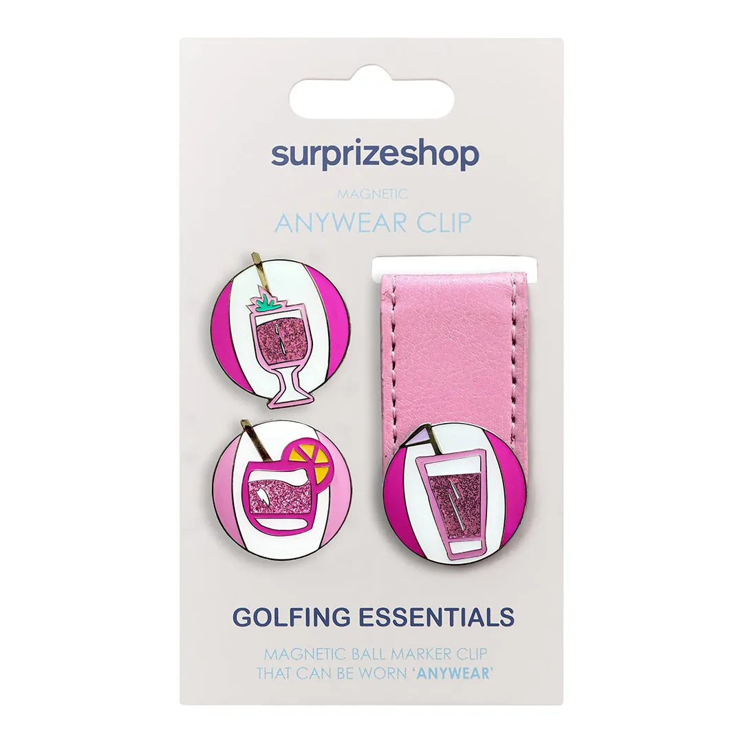 Surprizeshop Cocktails For The Course Ball Markers and Anywear Clip Set