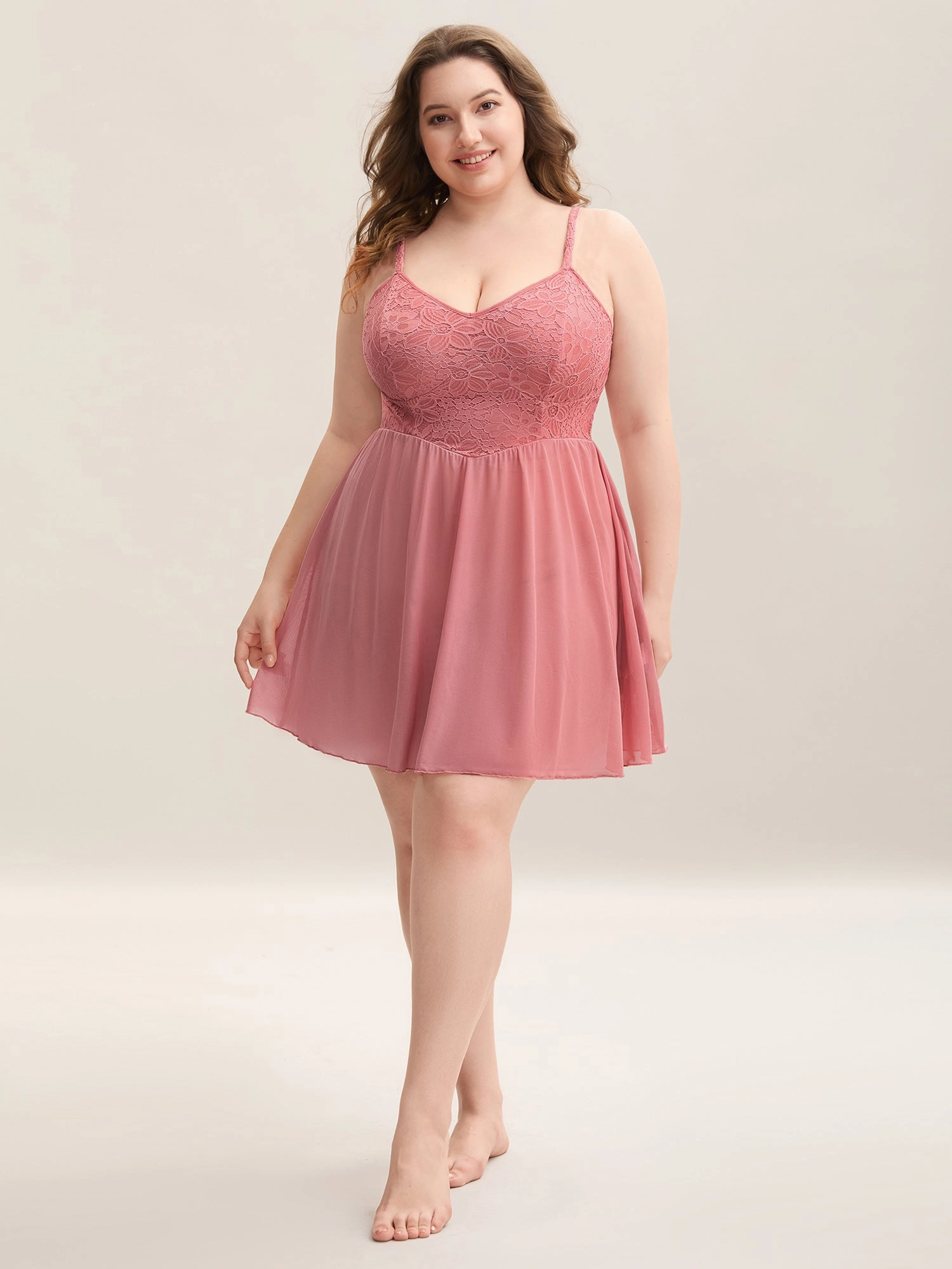 Sweet Lace Adjustable Sheer Sleep Dress