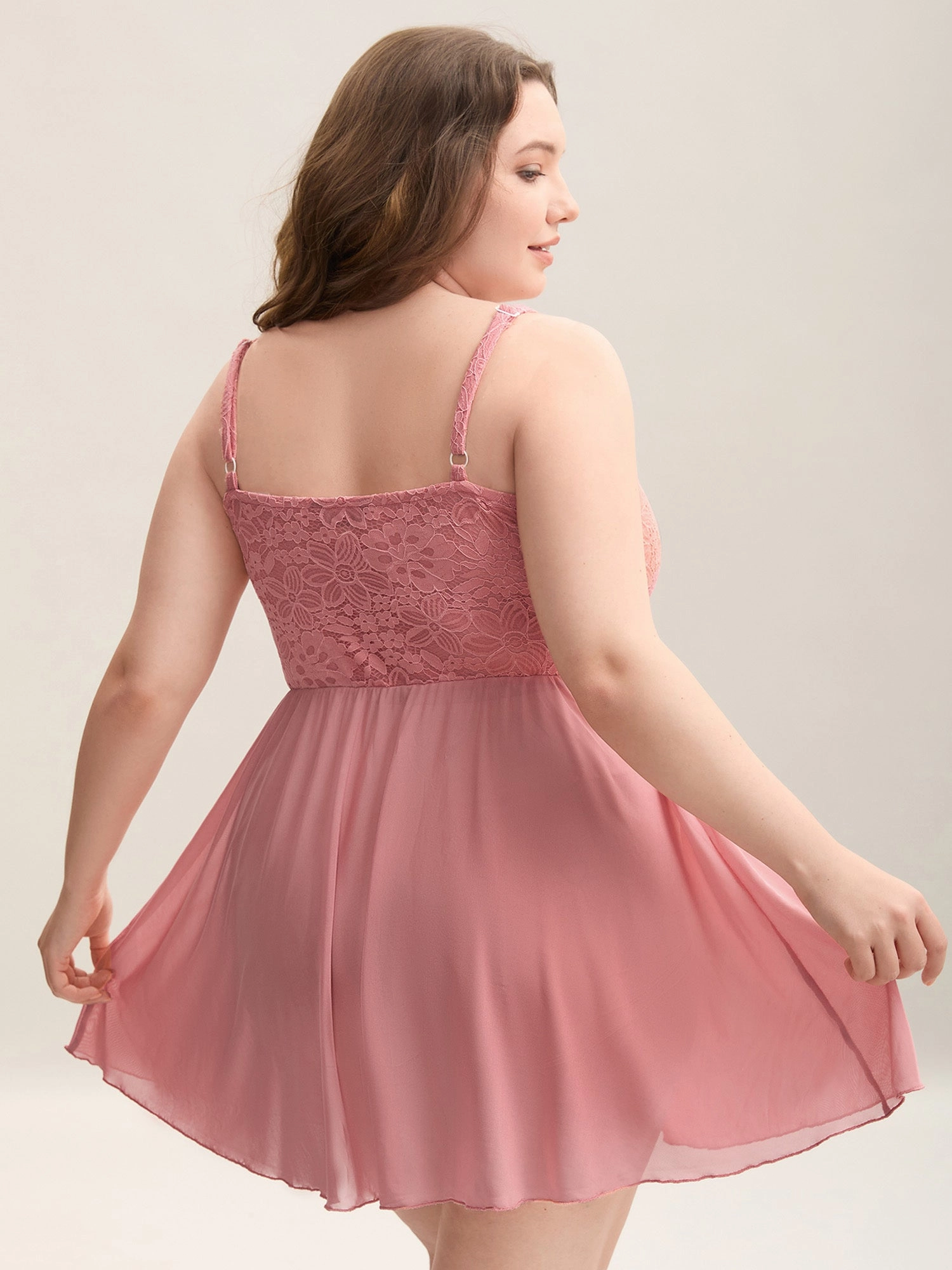 Sweet Lace Adjustable Sheer Sleep Dress