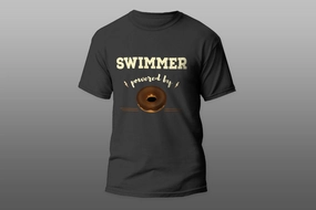 Swimmer Powered By Doughnut cool gift T-shirt