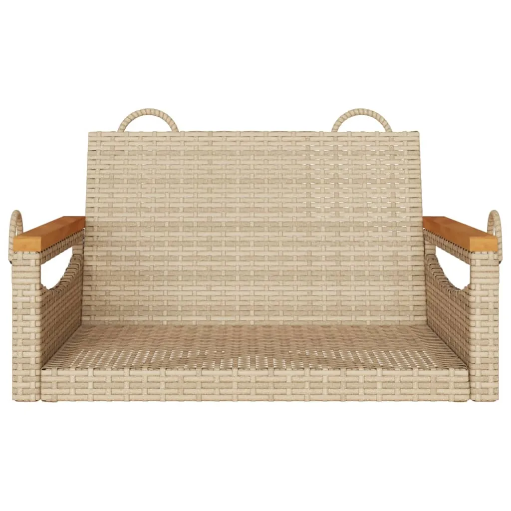 Swing Bench Beige 24.8"x24.4"x15.7" Poly Rattan