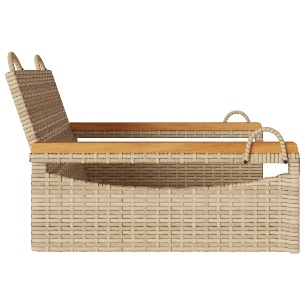 Swing Bench Beige 24.8"x24.4"x15.7" Poly Rattan