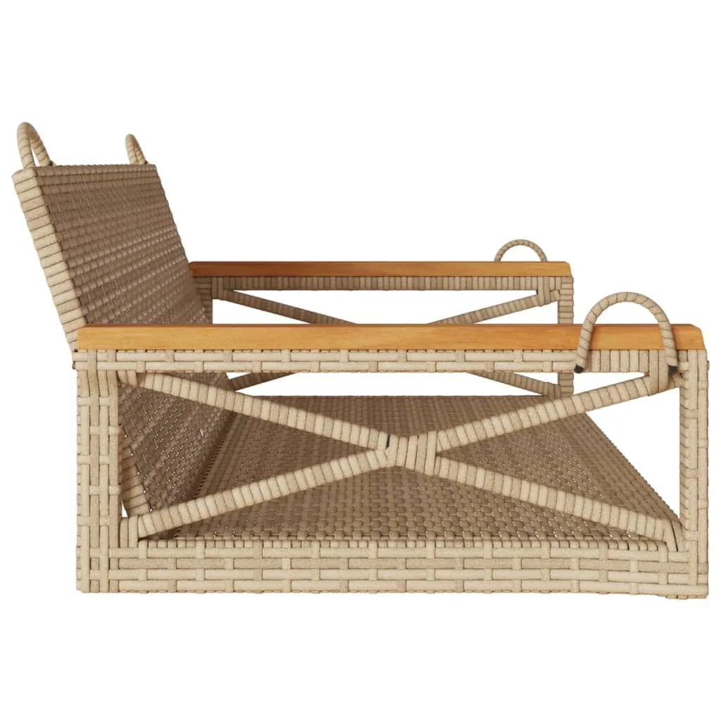Swing Bench Beige 42.9"x24.4"x15.7" Poly Rattan