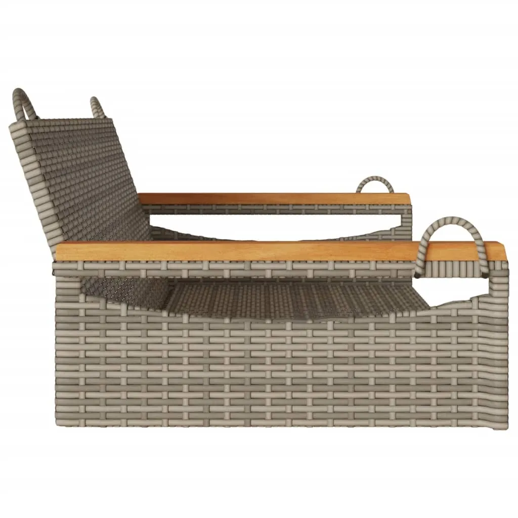 Swing Bench Gray 42.9"x24.4"x15.7" Poly Rattan