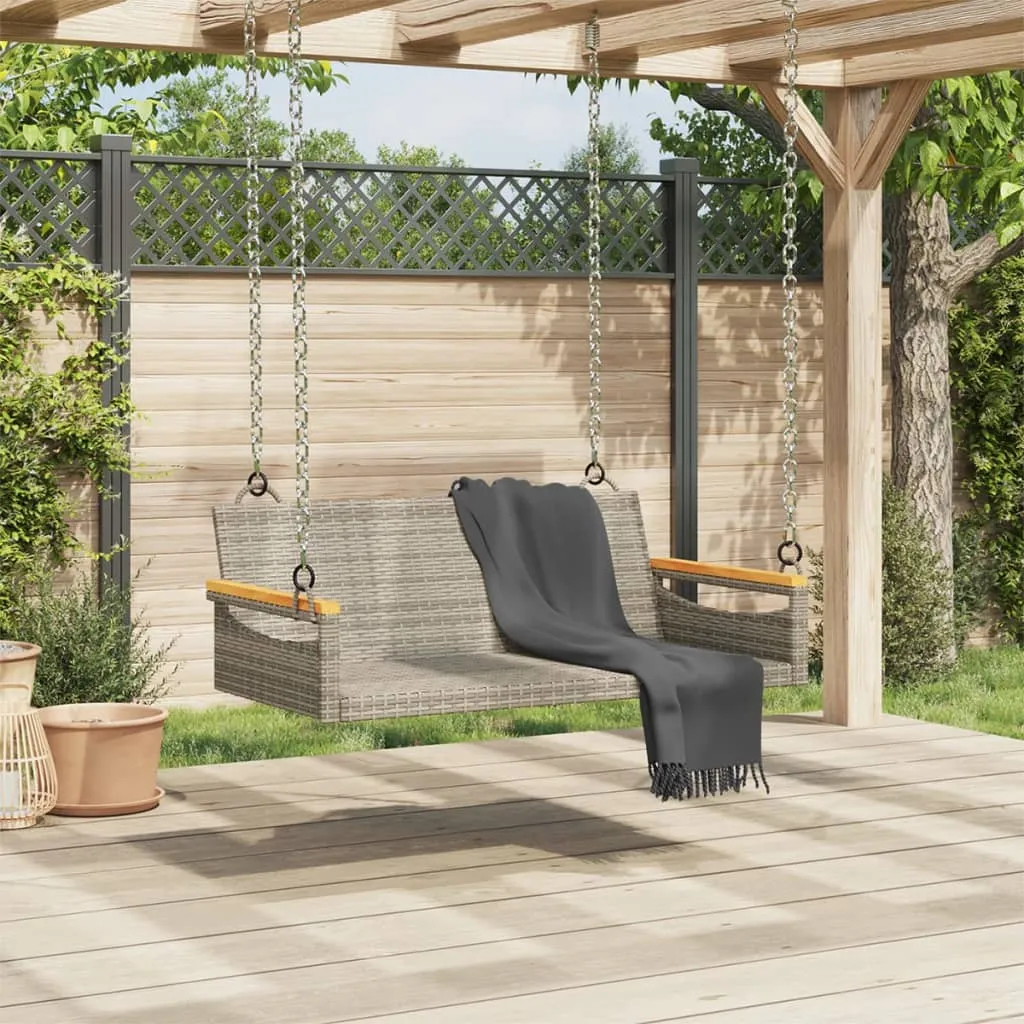 Swing Bench Gray 42.9"x24.4"x15.7" Poly Rattan