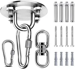 Swing Hook Swing Hardware Kit Hanging Accessory Comes with 3 Types of Hooks Swing Hangers Screws Bolts for Yoga Swing Hammock Hammocks
