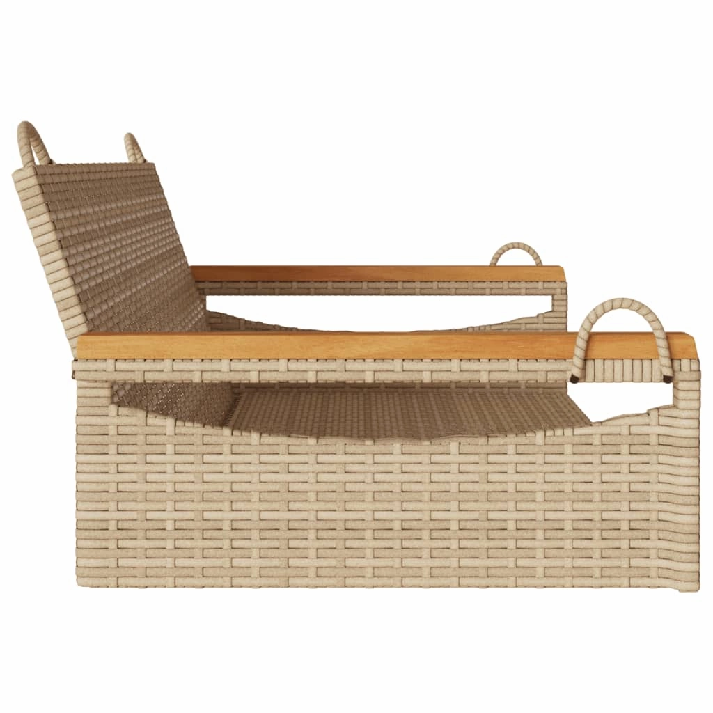 Swing Bench Beige 42.9"x24.4"x15.7" Poly Rattan