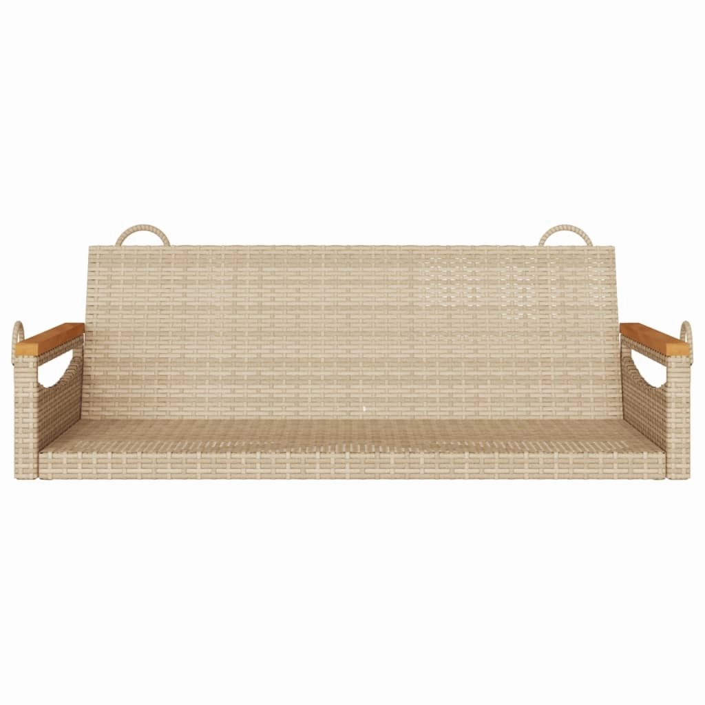 Swing Bench Beige 42.9"x24.4"x15.7" Poly Rattan
