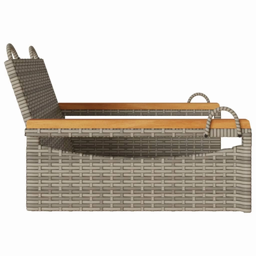 Swing Bench Gray 24.8"x24.4"x15.7" Poly Rattan