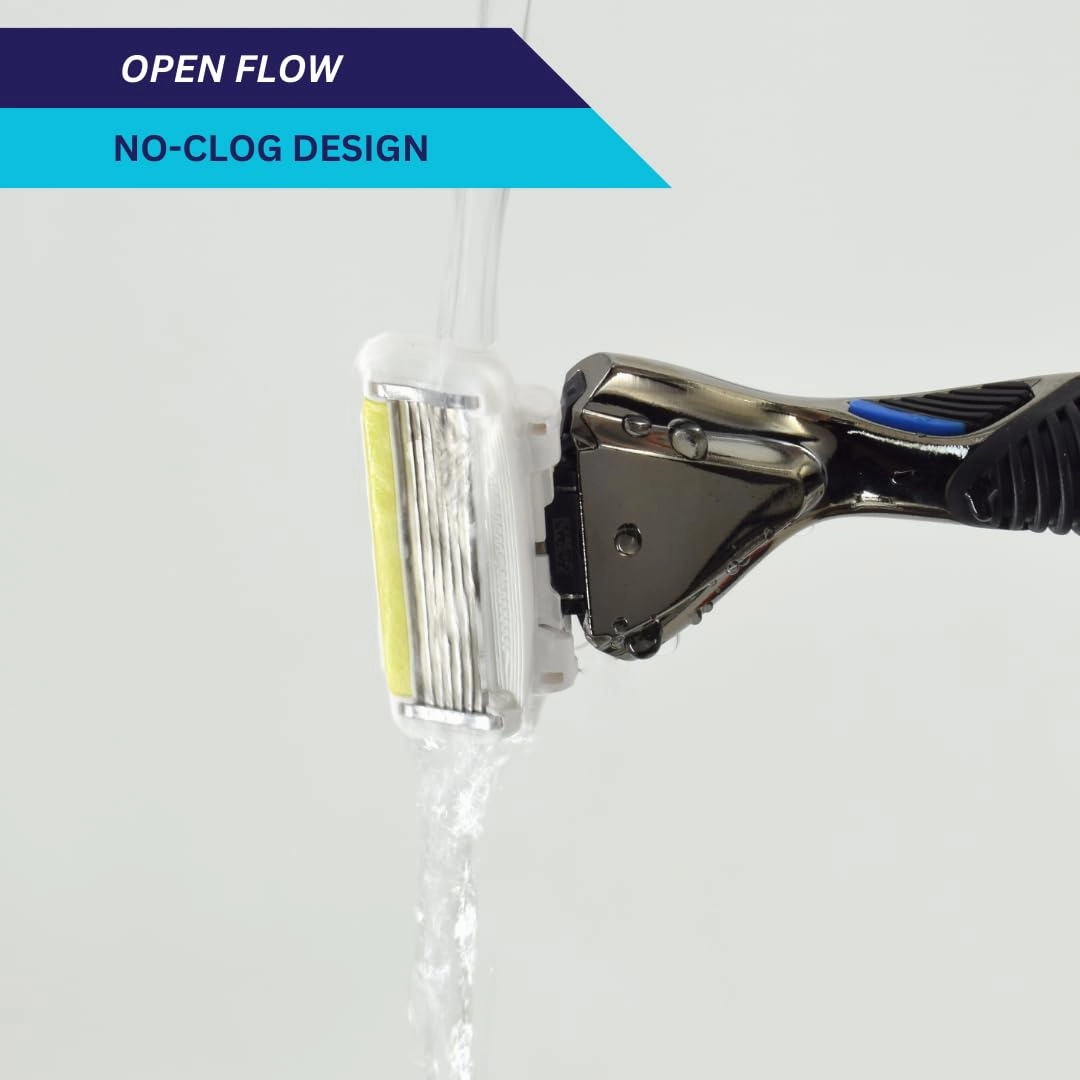 SWIPE Premium Men's 6-Blade Razor Kit (Flex Head Handle   12 Refills) (No Trimmer)