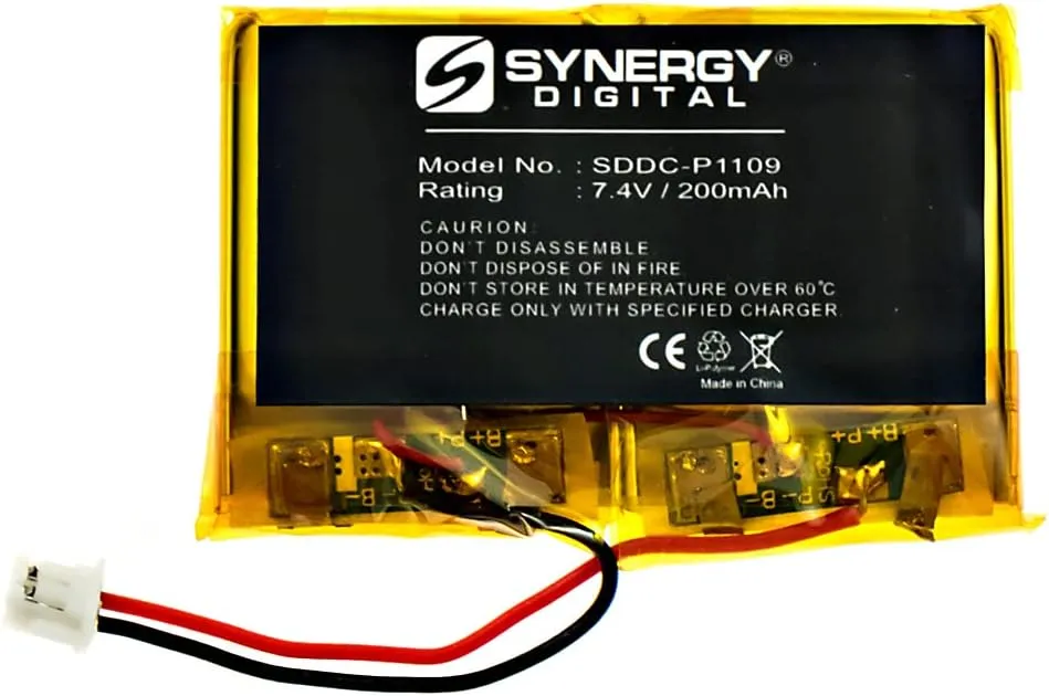 Synergy Digital Dog Collar Batteries, Compatible with SportDOG SAC00-12544 Dog Collar Batteries (Li-Pol, 7.4V, 200 mAh), Set of 4