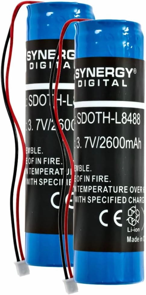 Synergy Digital Equipment Batteries, Compatible with Eschenbach 1650-1B Equipment Batteries (Li-ion, 3.7V, 2600mAh), Set of 2