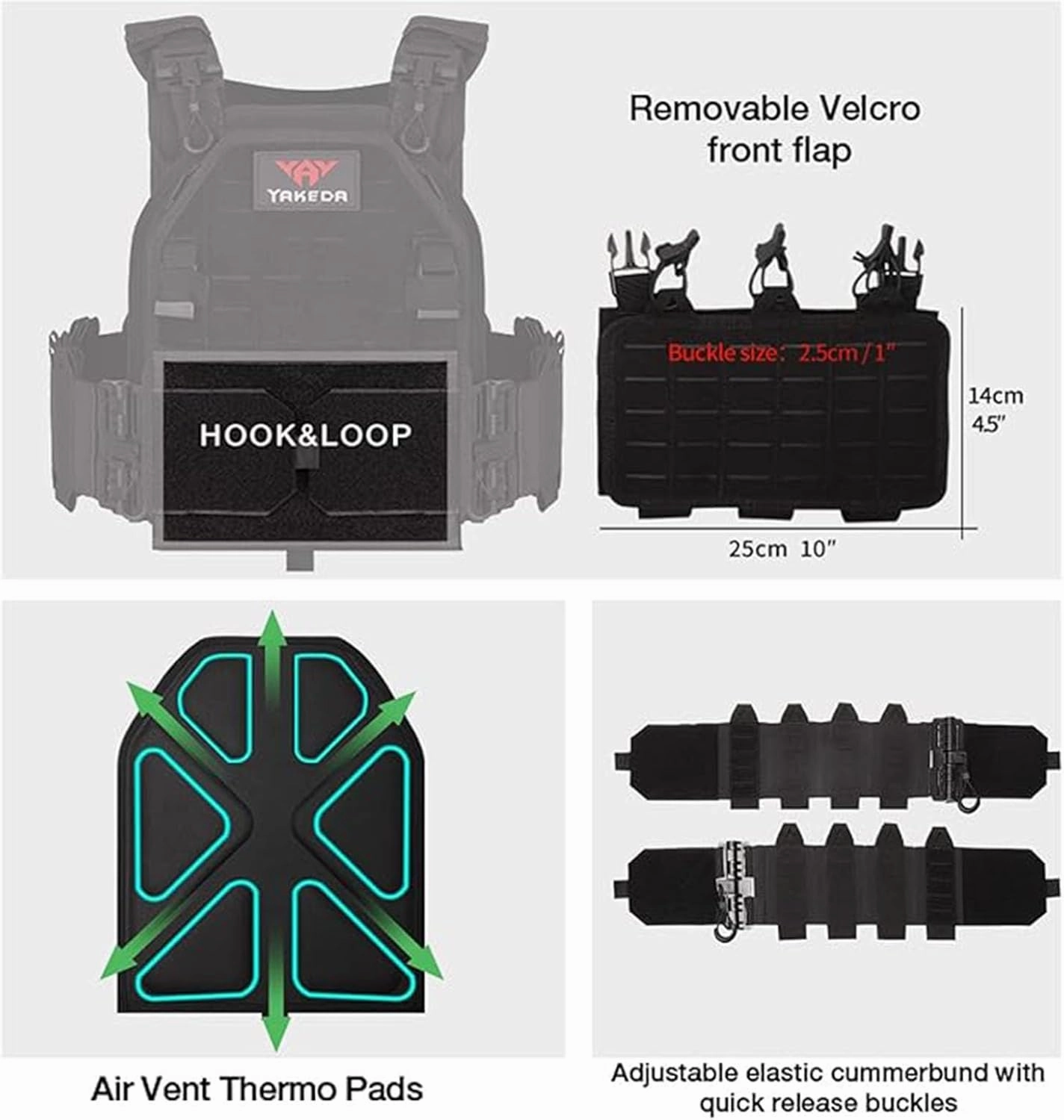 Tactical Vest for Men Quick Release Adjustable Airsoft Vest Laser-Cutting Modular Lightweight Vest