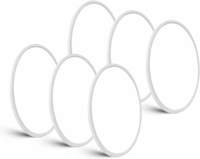 TALOYA Flush Mount Light Fixture, 6 Pack of 20W 12 Inch 5 Color Setting Options Led Ceiling Lamp for Bedroom Hallway Basement Closet Utility Office