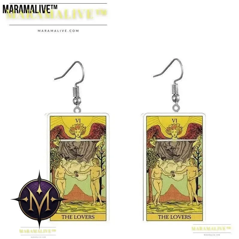 Tarot Card Earring Design - Acrylic Double Sided Tarot Earrings