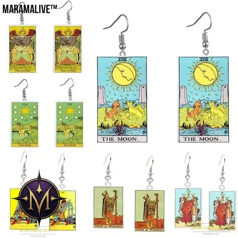 Tarot Card Earring Design - Acrylic Double Sided Tarot Earrings