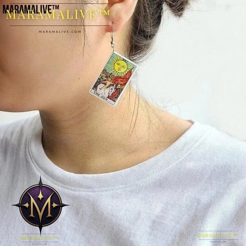 Tarot Card Earring Design - Acrylic Double Sided Tarot Earrings