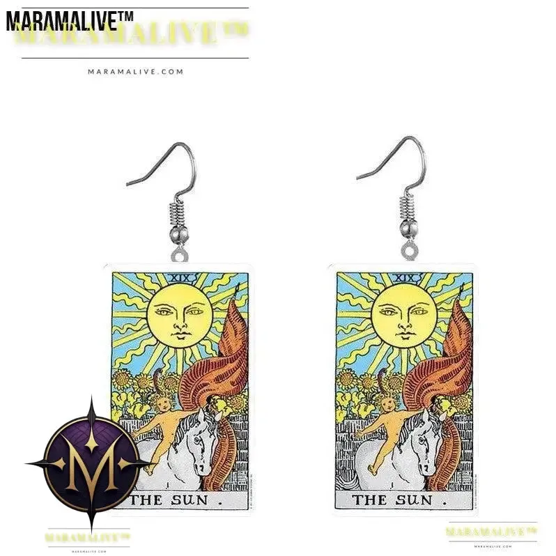 Tarot Card Earring Design - Acrylic Double Sided Tarot Earrings