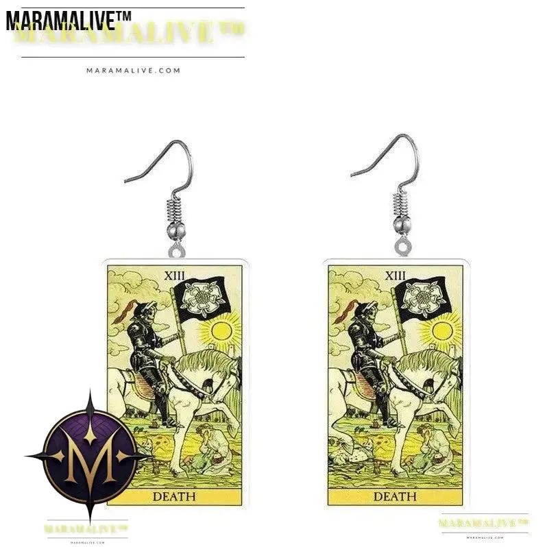 Tarot Card Earring Design - Acrylic Double Sided Tarot Earrings
