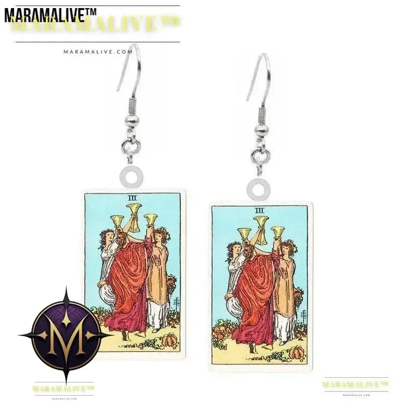 Tarot Card Earring Design - Acrylic Double Sided Tarot Earrings