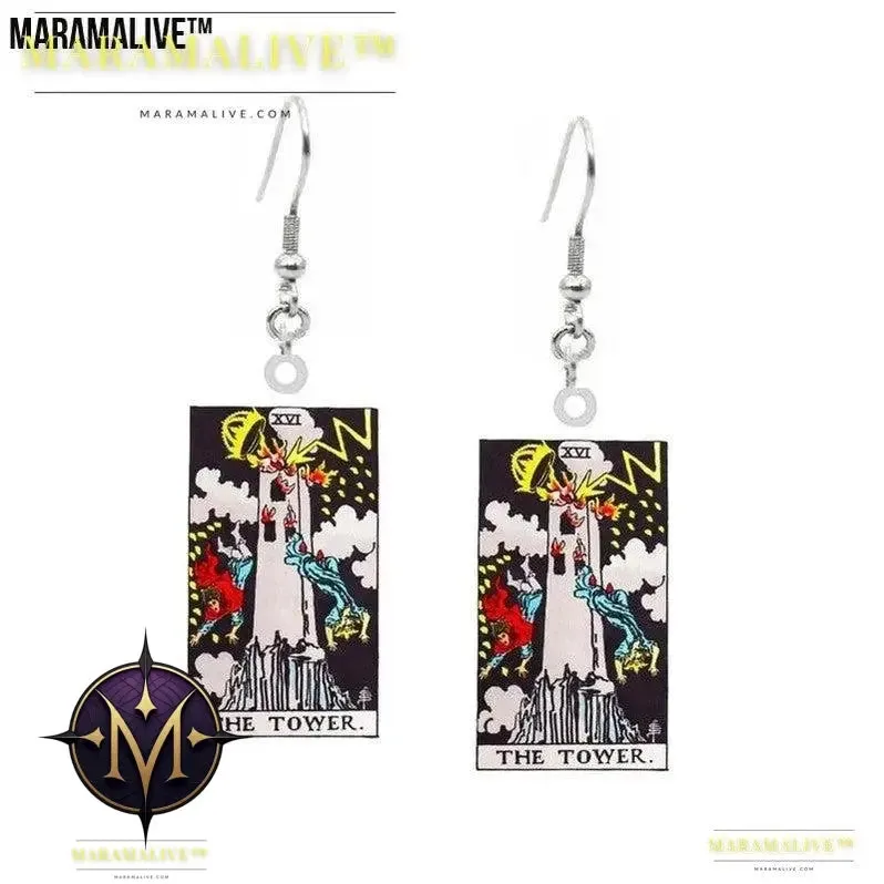 Tarot Card Earring Design - Acrylic Double Sided Tarot Earrings