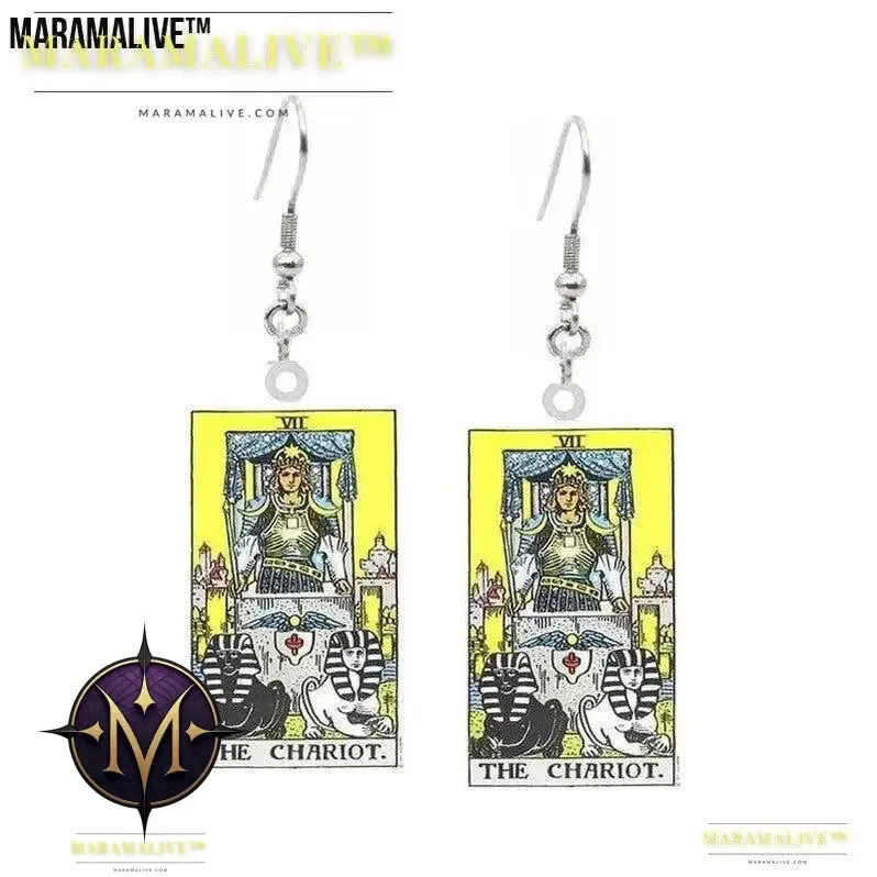 Tarot Card Earring Design - Acrylic Double Sided Tarot Earrings