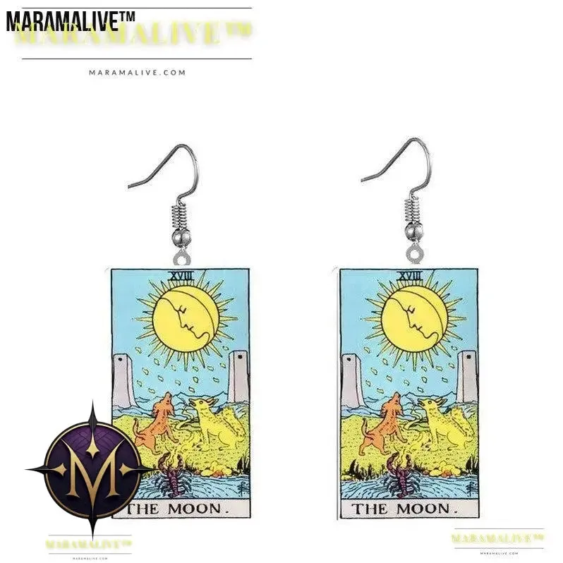 Tarot Card Earring Design - Acrylic Double Sided Tarot Earrings