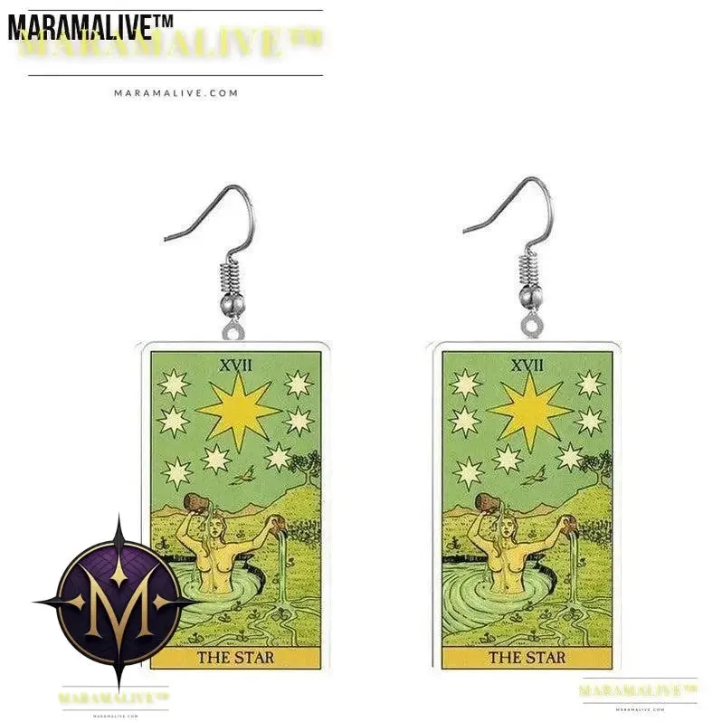 Tarot Card Earring Design - Acrylic Double Sided Tarot Earrings