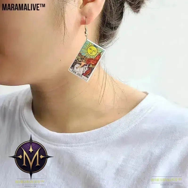 Tarot Card Earring Design - Acrylic Double Sided Tarot Earrings