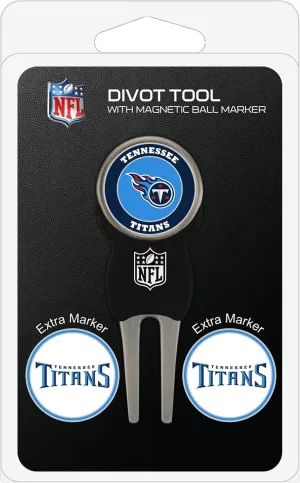 Team Golf NFL Divot Tool with 3 Golf Ball Markers Pack, Markers are Removable Magnetic Double-Sided Enamel