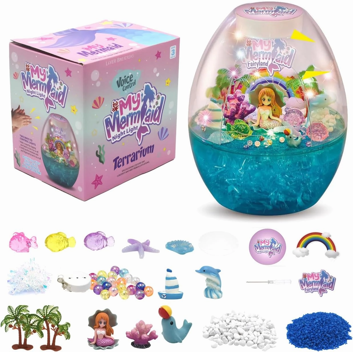 Terrarium Kit for Kids Build a Unicorn Habitat, DIY Night Light Unicorn Toys, Science Kits, Arts and Crafts for Boys Girls Ages 3  4 5 6 7 8 9 10 Gifts
